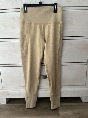 High-Waist Tan Seamless Joggers for Women